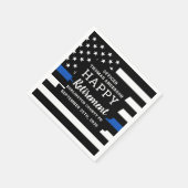 警察の引退シンブルーライン警察旗 スタンダードカクテルナプキン (角)