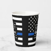警察の引退シンブルーライン警察旗 紙コップ (左)