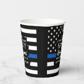警察の引退シンブルーライン警察旗 紙コップ (右)