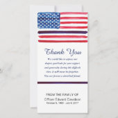 警察の悔やみや弔慰は旗の薄いブルーライン感謝していしています サンキューカード (正面)