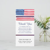 警察の悔やみや弔慰は旗の薄いブルーライン感謝していしています サンキューカード (スタンド正面)