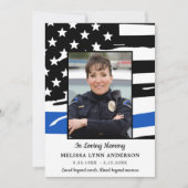 警察の感謝と追悼の記念 薄い青い線 招待状 (正面)