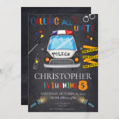 警察の招待状 誕生日パーティー 招待状 (正面/裏面)