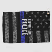 警察の旗を支動揺して援 ゴルフタオル (横)