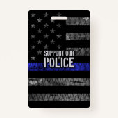 警察の旗を支動揺して援 バッジ (正面)