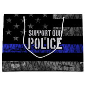 警察の旗を支動揺して援 ラージペーパーバッグ (正面)
