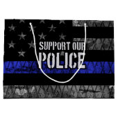 警察の旗を支動揺して援 ラージペーパーバッグ (裏面)