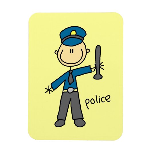 警察の棒人間 マグネット (縦)