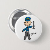 警察の棒人間 缶バッジ (正面&裏面)