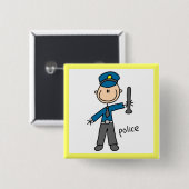警察の棒人間 缶バッジ (正面&裏面)