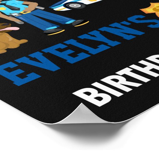 警察の歓迎パーティーのサイン女の子警察バッジのポスター ポスター (角)