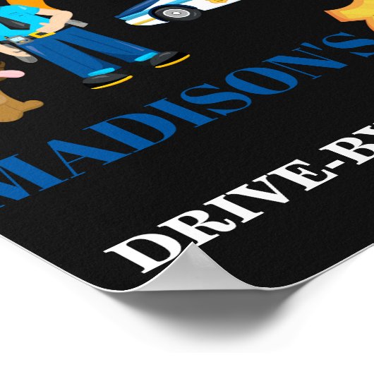 警察の歓迎パーティーのサイン女の子警察官のサイン ポスター (角)