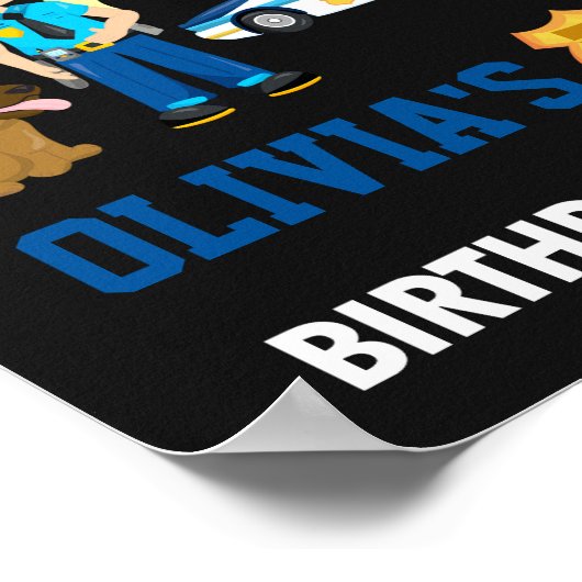 警察の歓迎パーティーの署名ガール警察官 ポスター (角)