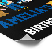 警察の歓迎パーティーサインK9の警察犬と女の子 ポスター (角)