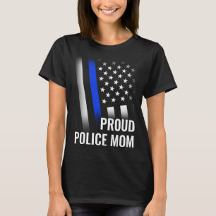 警察の母が裏の警察旗に印誇りを持った刷された Tシャツ