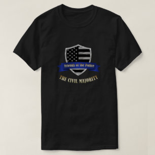 警察の民事大多数の薄い青い線の友人 Tシャツ