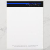 警察の法の執行のモダンで薄いブルーライン レターヘッド (正面)