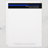 警察の法の執行のモダンで薄いブルーライン レターヘッド (正面/裏面)