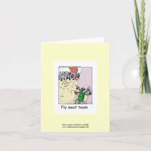 警察の漫画フライスワットチームのグリーティングカード カード (正面)