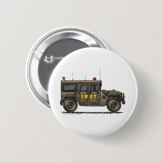 警察の特別機動隊のハンマーの法の執行 缶バッジ (正面&裏面)
