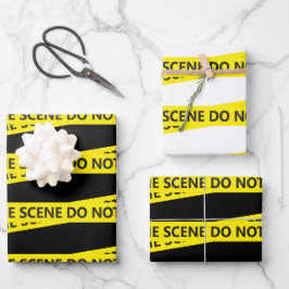 警察の犯罪現場テープ ラッピングペーパーシート