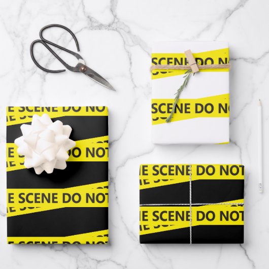 警察の犯罪現場テープ ラッピングペーパーシート (正面)