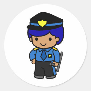 警察の男の子 ラウンドシール