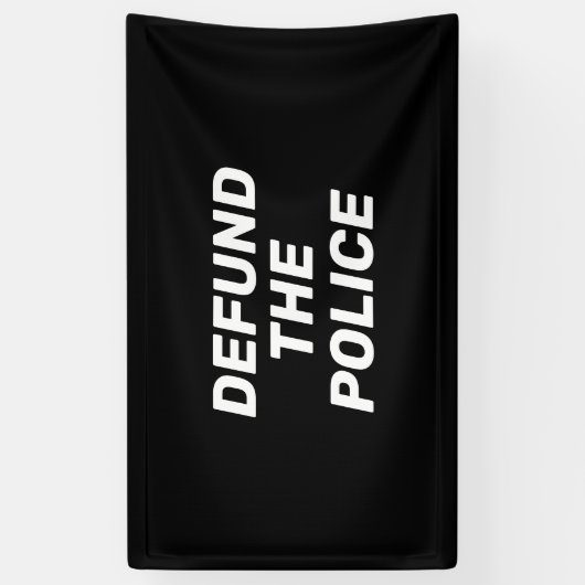 警察の白黒モダンタイポグラフィ 横断幕 (縦)