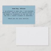 警察の相互作用カード 名刺 (正面/裏面)