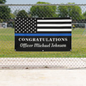 警察の細いブルーラインのパーソナライズおめでとう 横断幕 (インサイチュ)