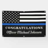 警察の細いブルーラインのパーソナライズおめでとう 横断幕 (横)