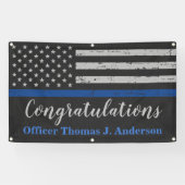 警察の細いブルーラインのパーソナライズ卒業パーティー 横断幕 (横)