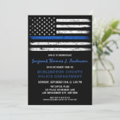 警察の細いブルーラインのフラグの除パーソナライズされた去 招待状 (スタンド正面)