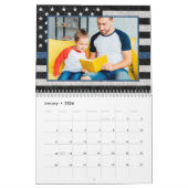 警察の細いブルーラインのフラグ家族の写真2023 カレンダー (1月 2026)