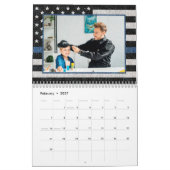 警察の細いブルーラインのフラグ家族の写真2023 カレンダー (2月 2027)