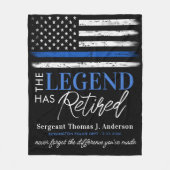 警察の細いブルーラインの伝説の除退職した去 フリースブランケット (正面)