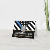 警察の細いブルーラインの退職祝い カード (正面)