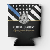 警察の細いブルーラインの退職祝い 缶クーラー (正面)