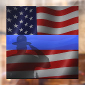 警察の細いブルーラインをサポート ウィンドウサイン (シート2)