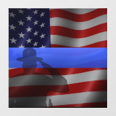 警察の細いブルーラインをサポート ウィンドウサイン (シート)