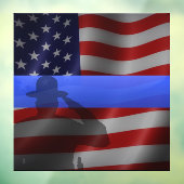 警察の細いブルーラインをサポート ウィンドウサイン (シート3)