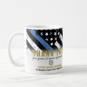 警察の細いブルーラインアメリカ国旗ありがとう コーヒーマグカップ