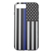 警察の細いブルーラインアメリカ国旗を支持する Case-Mate iPhoneケース (裏面)
