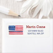 警察の細いブルーラインアメリカ国旗 ラベル (インサイチュ)