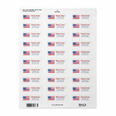 警察の細いブルーラインアメリカ国旗 ラベル (フルシート)