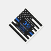 警察の細いブルーライン勤続年数の退職 スタンダードカクテルナプキン (角)