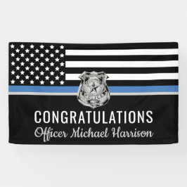 警察の細いブルーライン卒業おめでとう 横断幕