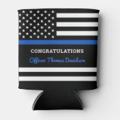 警察の細いブルーライン卒業おめでとう 缶クーラー (正面)