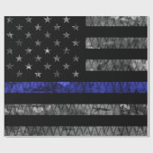 警察の細いブルーライン国旗 ラッピングペーパー (フラット)