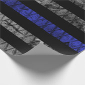 警察の細いブルーライン国旗 ラッピングペーパー (角)